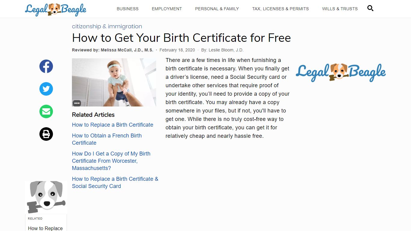 How to Get Your Birth Certificate for Free | Legal Beagle